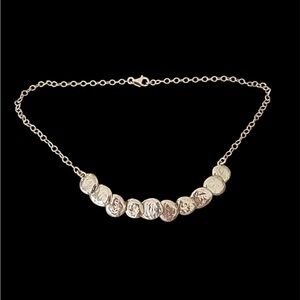SILPADA Sterling Silver STILL SHINING Hammered Circle Disc Necklace N1984 EUC